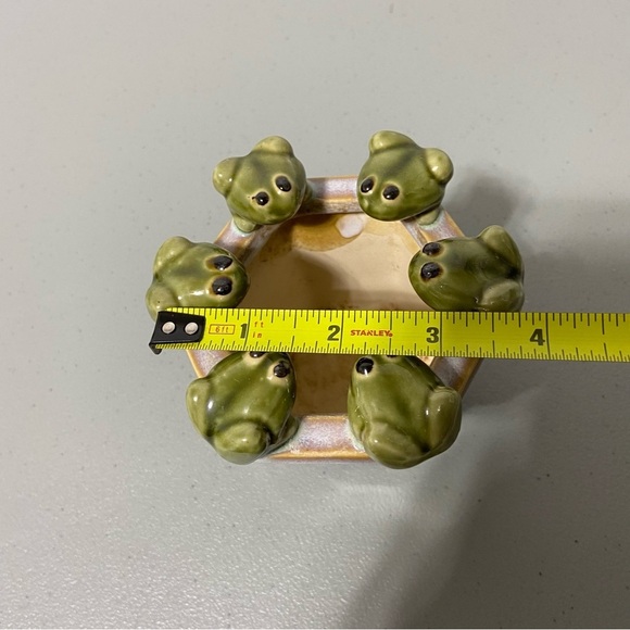 Frog Mini Planter Ceramic Home Decor Outdoor Garden - Picture 2 of 7
